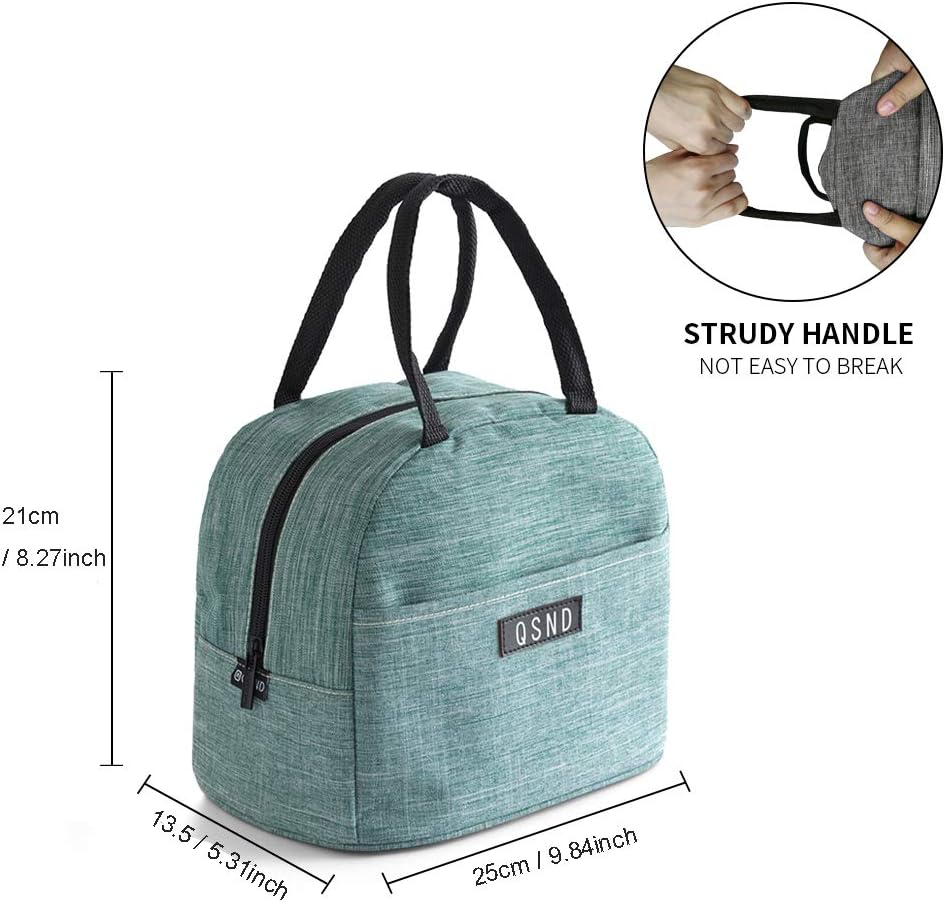 HiPretty 2 Pack Lunch Bags, Insulated Tote Boys Girls Lunch Box, Freezable Leakproof Lunch Bag for Women Men and Kids (Gray, Green)