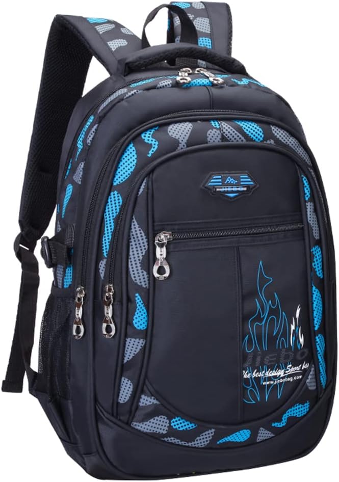 Blue-Camouflage Backpacks for Boys School Elementary, Camouflage Boys School Bags Capacity Bookbags