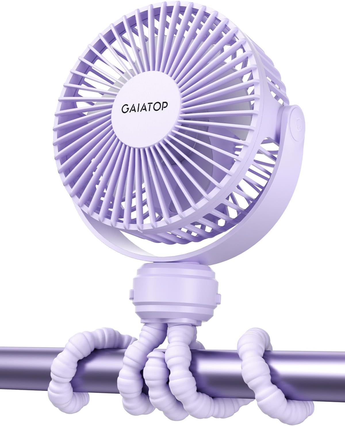 Gaiatop Mini Portable Pram Fan, Rechargeable Small Clip on Fan for Stroller, Detachable 3 Speed 360 Degree Rotate Flexible Tripod Handheld Desk Cooling Car Seat Crib Treadmill Travel Black
