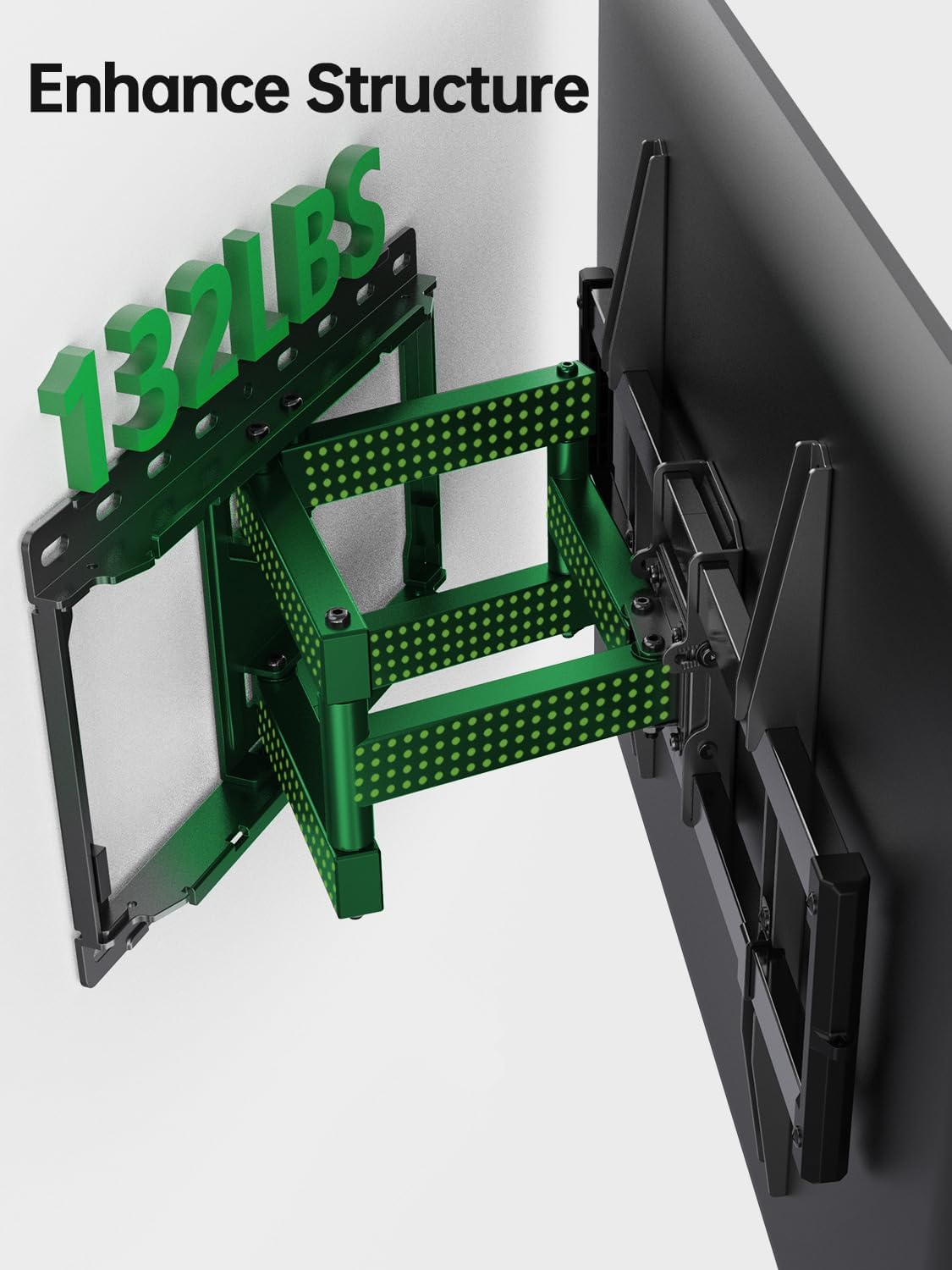 USX MOUNT Full Motion TV Wall Mount for Most 47-84 inch Flat Screen TVs, Wall Mount TV Bracket with Dual Swivel Articulating Arms, TV Mount with Max VESA 600x400mm, up to 132lbs, Fits 8” 12” 16" Studs