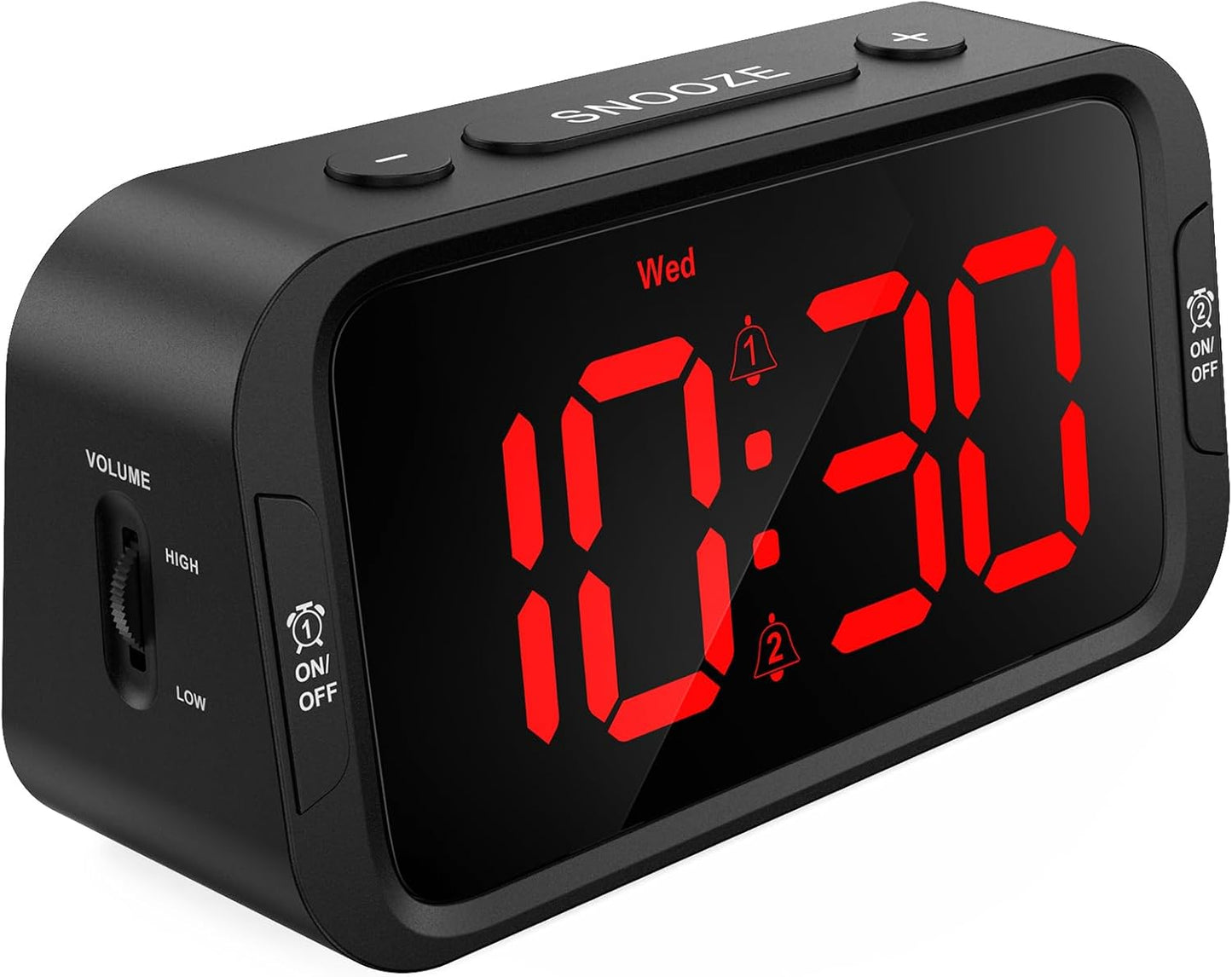 Odokee Digital Dual Alarm Clock for Bedroom, Easy to Set, 0-100% Dimmer, USB Charger, 5 Sounds Adjustable Volume, Weekday/Weekend Mode, Snooze, 12/24Hr, Battery Backup, Compact Clock for Bedside(Blue)