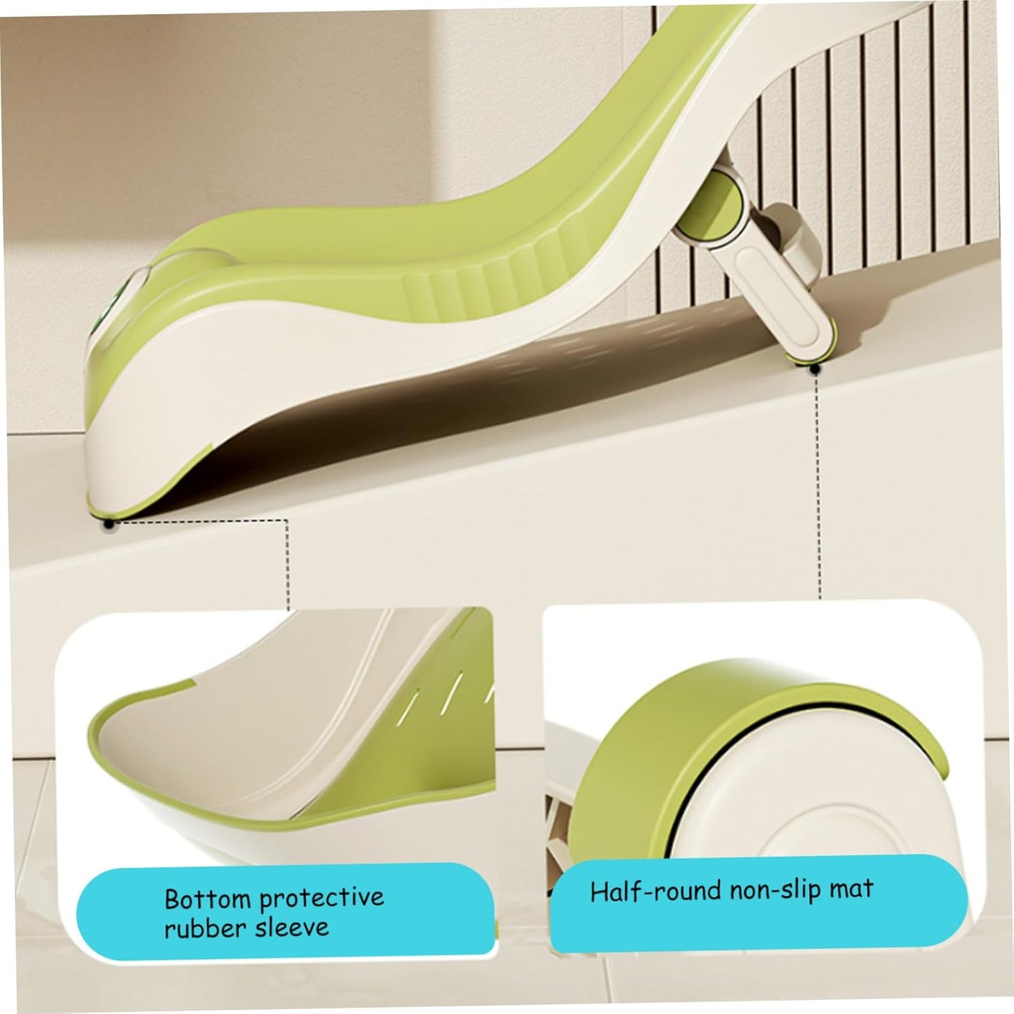 Baby Sink Bath, Adjustable Height Ergonomic Baby Bath Support with Temperature Reminder & Drainage Hole, Foldable Portable Infant Bathtub with Hook for Home Travel, Green, Sink Bather for