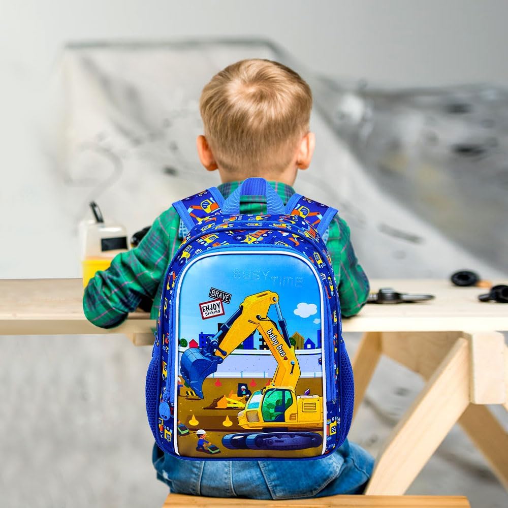 3pcs Backpack for Boys and Girls, 16” Kids Kindergarten Bookbag with Lunch Box, Cute Elementary Backpacks for Boy Girl