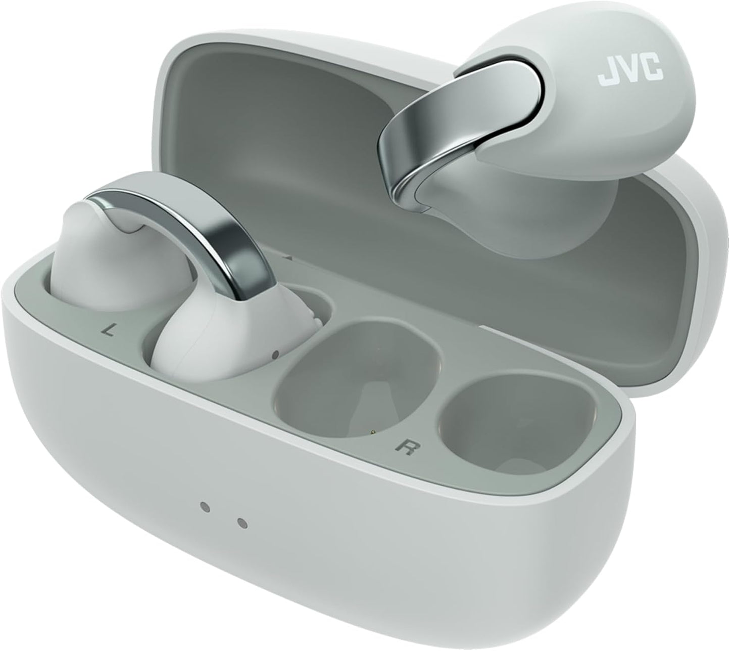 JVC nearphones Open Ear-Cuffs Wireless Headphones with Clasp Mechanism, Multipoint, Single Ear use, BT 5.3, Long Battery Life (up to 24 Hours) - HA-NP1T-A Teal Blue