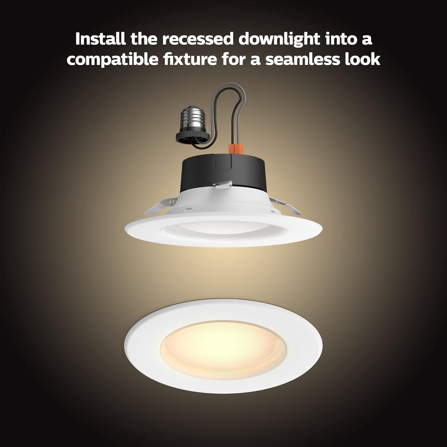 Philips Hue White & Color Ambiance 4" Smart LED Retrofit Can Downlight, Color Changing, Bluetooth & Zigbee Compatible (Hue Hub Optional), Smart Ceiling Lighting