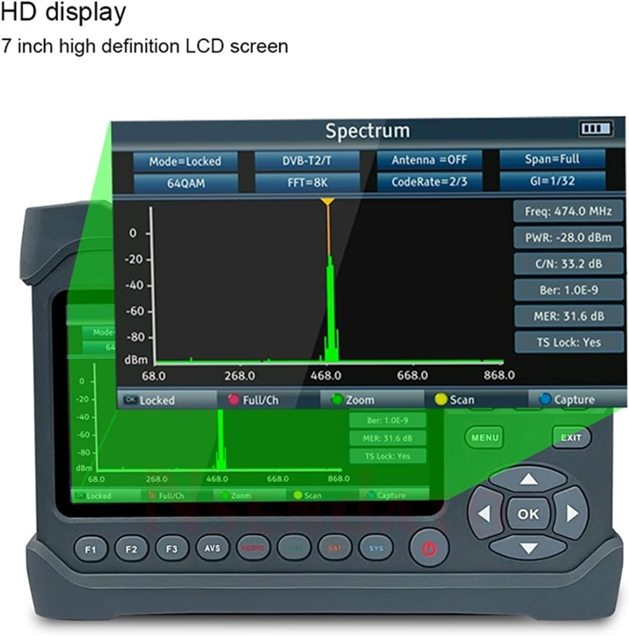 ST 6986 Satellite Signal Finder Locator DVB-S2 S DVB T T2 Satellite Signal Meter for Dish Network Directv