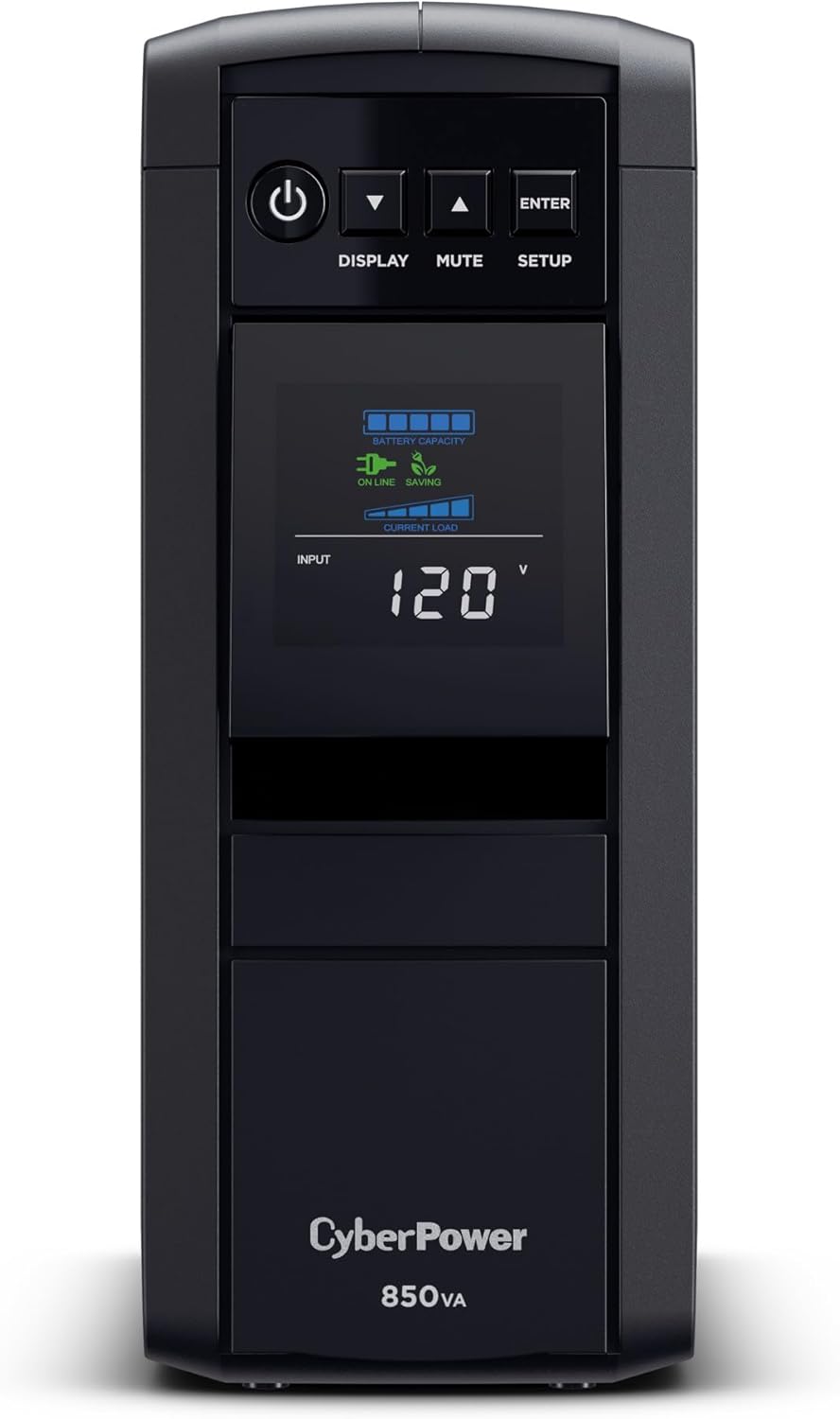 CyberPower CP1500PFCLCD PFC Sinewave UPS System, 1500VA/1000W, 12 Outlets, AVR, Mini Tower, Black