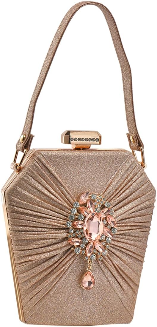 CORIOS Rhinestone Evening Bag for Women Sparkly Sequin Clutch Bag Bridal Wedding Purse Crystal Handbag Glitter Shoulder Bag