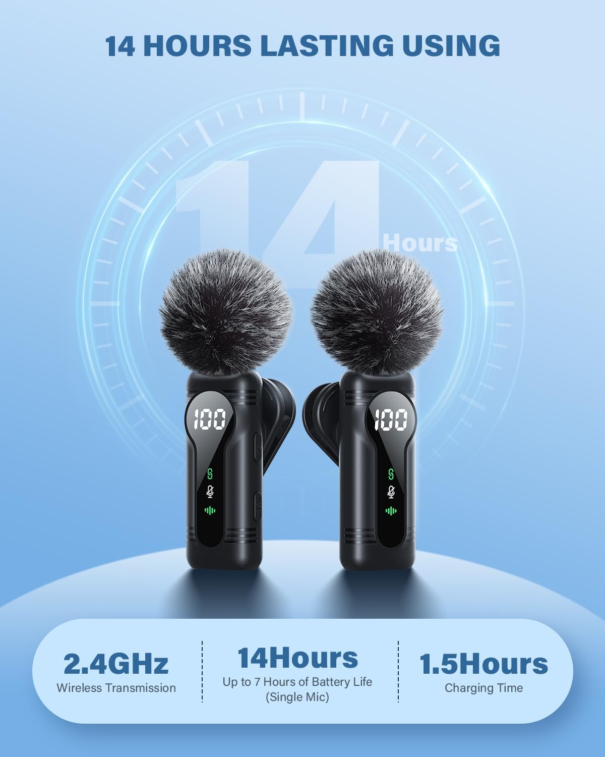 Wireless Lavalier Microphone Dual Set – Plug & Play Clip-on Mic with Auto Pairing, Magnetic Mount, Noise Cancelling, for iPhone, Android, USB-C Devices, YouTube, Podcast & Video Recording