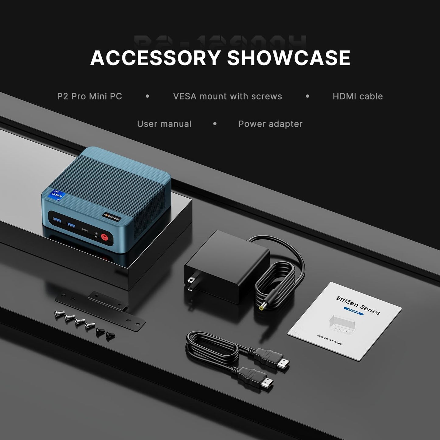 BOSGAME Mini PC P2 Pro, Intel i9-12900H (14C/20T,up to 5GHz) 32GB DDR5 RAM 1TB PCIe Gen 4 NVMe SSD Mini PC, 1x Thunderbolt 4 Port, 2X 2.5G LAN Ports,4K Triple Display, WiFi 6E, Bluetooth 5.2
