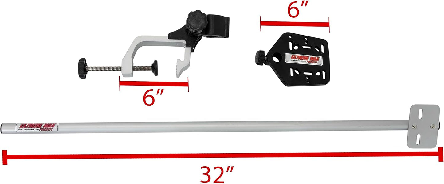 Extreme Max 3006.8647 Portable Clamp-On Universal Transducer Bracket with Fish Finder Mount