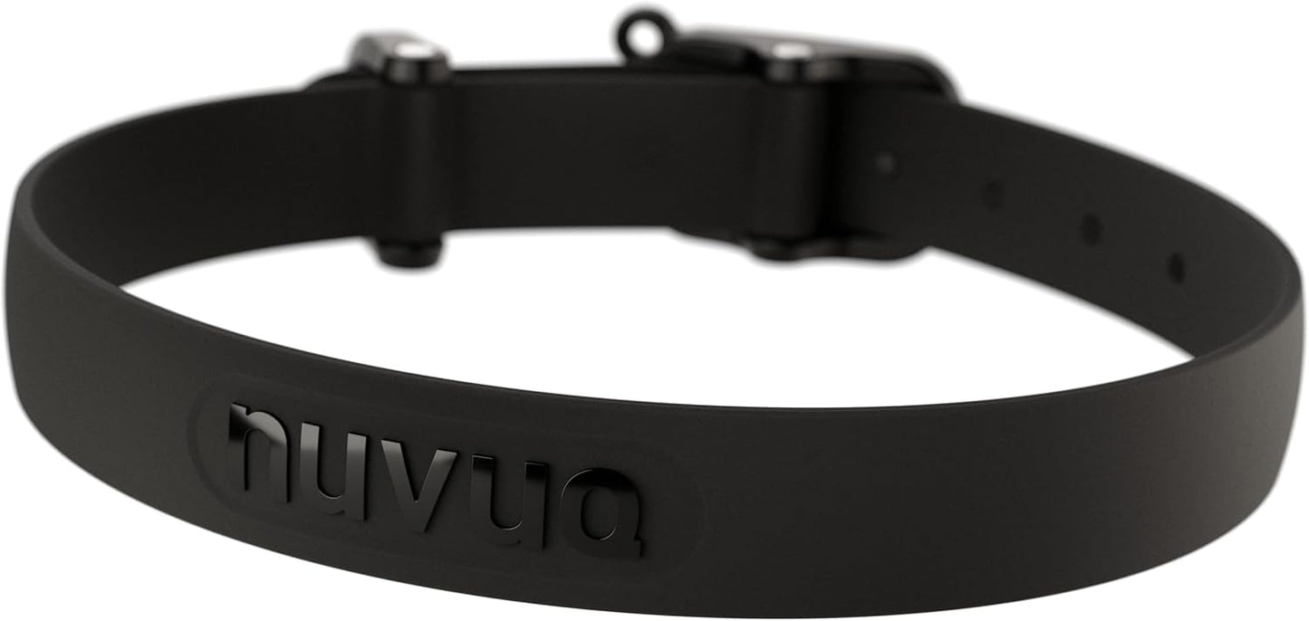 Waterproof Dog Collar - Durable, Comfortable and Adjustable Silicone Dog Collar with Wear Resistant Buckle and ID Tag Ring for Small Dogs by Nuvuq (Black, Small)