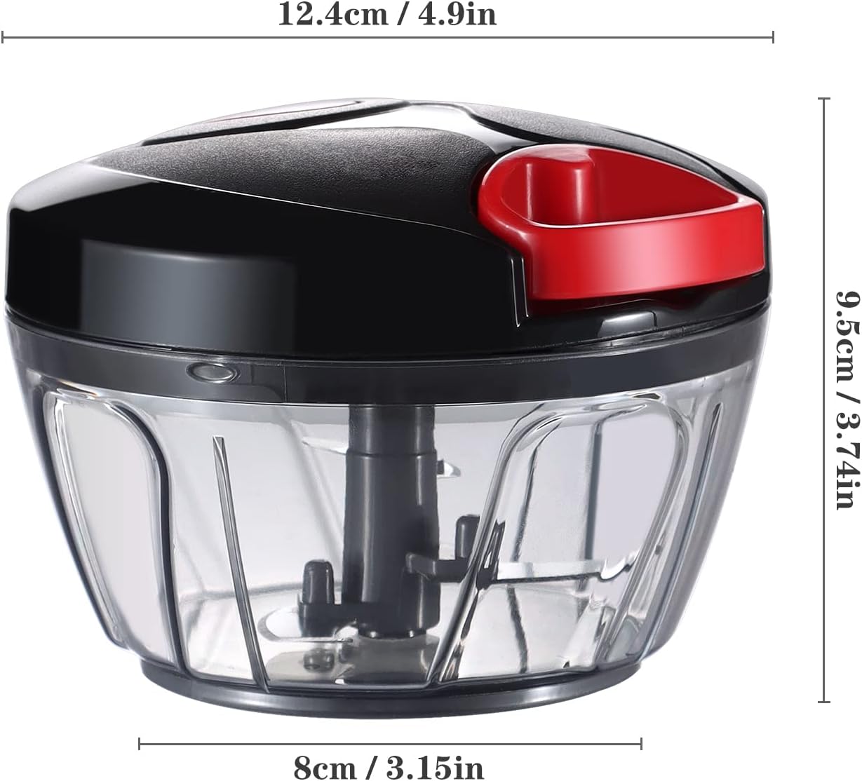 Cambom Manual Food Chopper Vegetable Cutter, Hand String Vegetable Chopper Onions Cutter for Vegetable Fruits Nuts BPA Free Food Safe Material, 550ml Gray