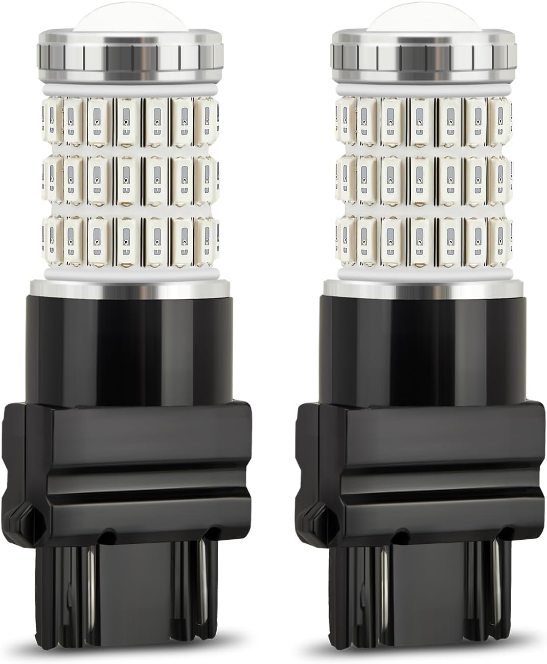 AUXLIGHT 3157 3156 4157 3057 3357 LED Bulbs, Ultra Bright 60-SMD LED Replacement for Turn Signal Blinker Lights, Brake/Tail Lights, Parking/Running Lights, Amber Yellow (Pack of 2)