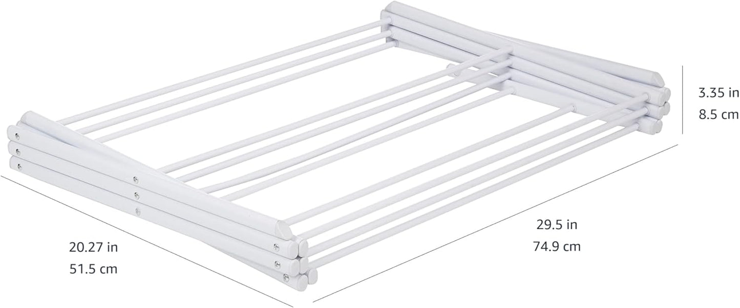 Foldable Portable Laundry Drying Rack for Indoor Air Drying Clothing, 29.4 x 14.8 x 41.9 inches (LxWxH), Chrome Silver