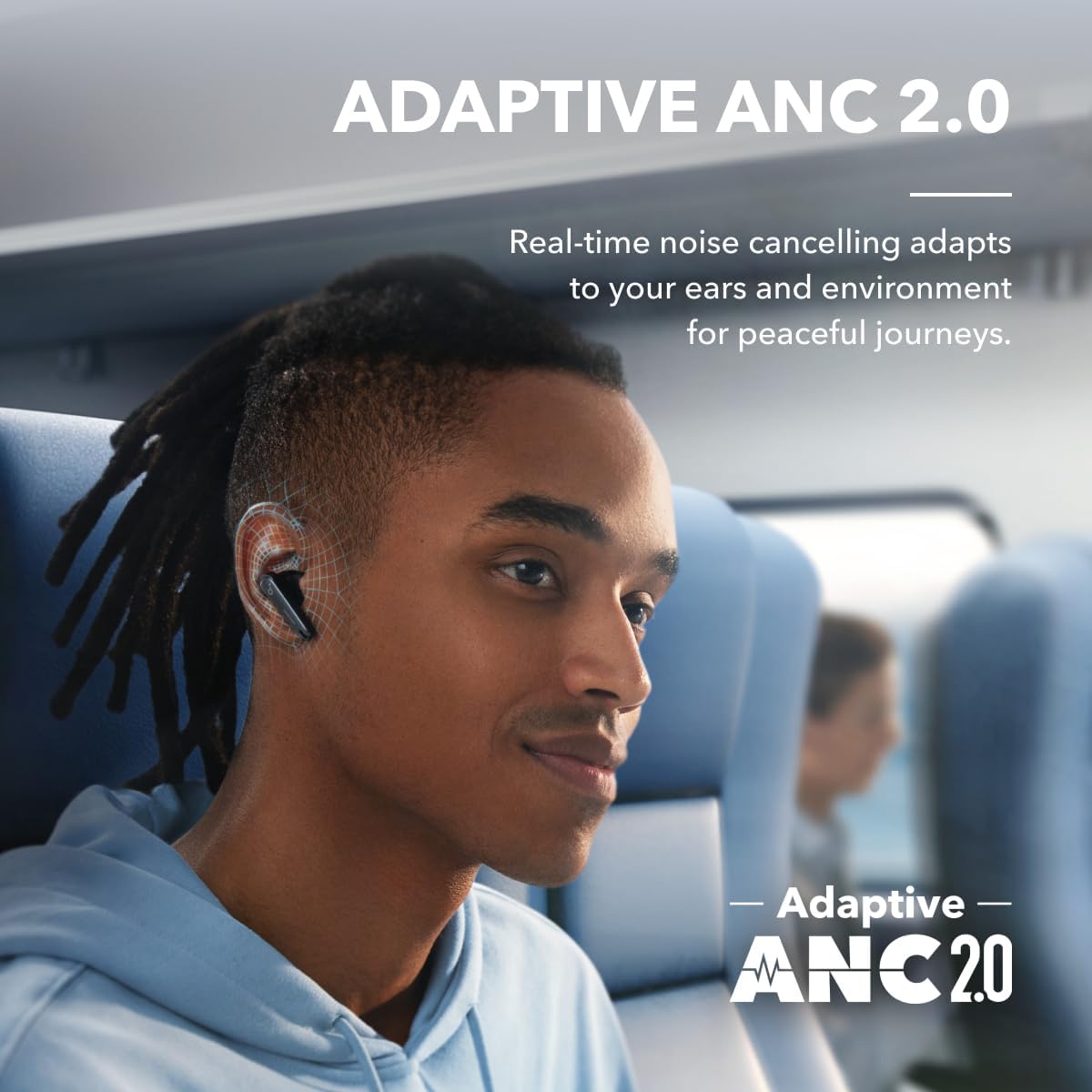 soundcore by Anker Liberty 4 NC Wireless Noise Cancelling Earbuds, 98.5% Noise Reduction, Adaptive Noise Cancelling to Ears and Environment, Hi-Res Sound, 50H Battery, Wireless Charging, Bluetooth 5.3