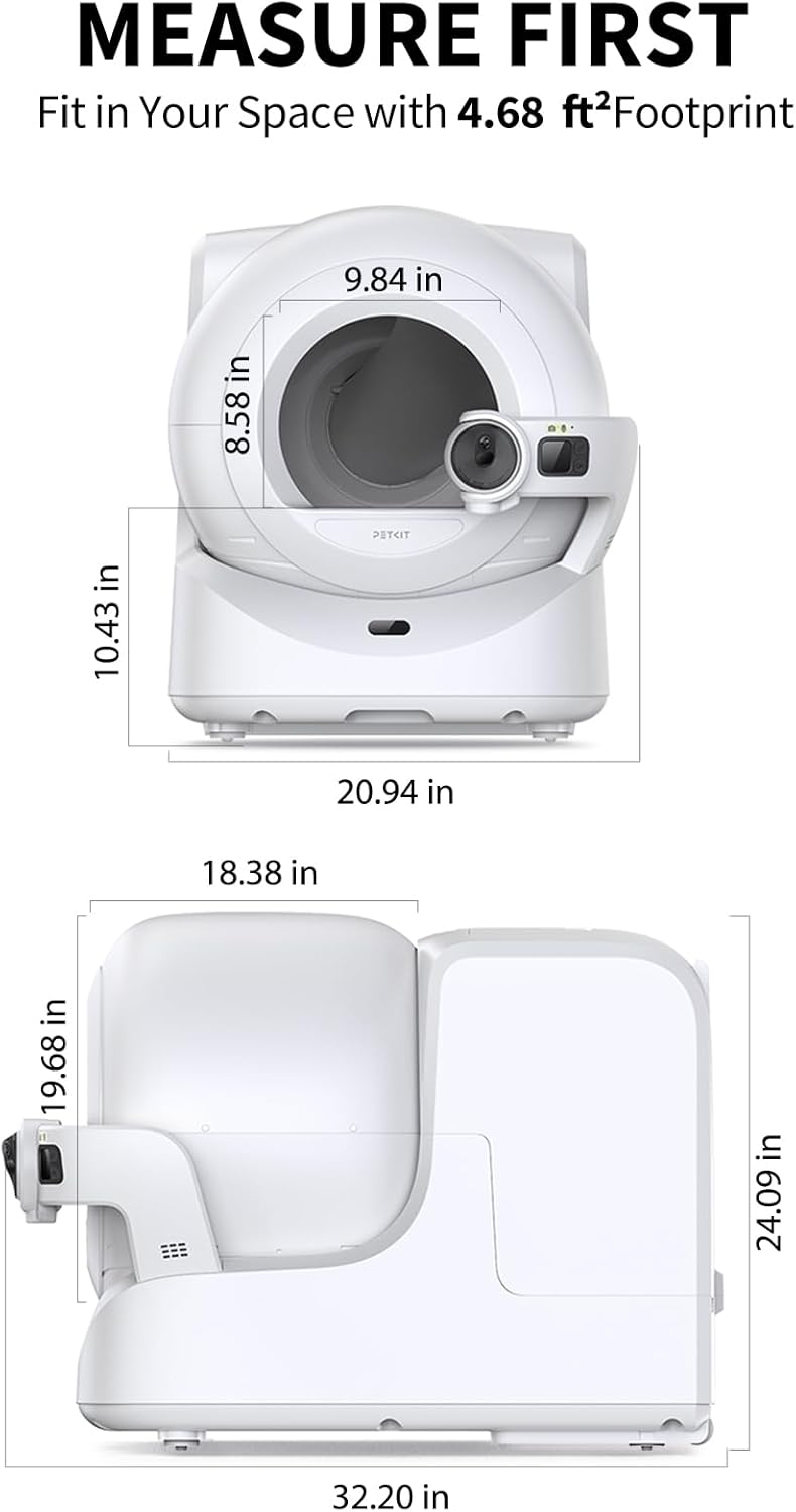 PETKIT Purobot Ultra 2025 New Accurate cat Facial Recognition & Poop Monitor Automatic Self-Cleaning Cat Litter Box with Touch-Free Waste Packing, 5G WiFi App Control, Integration Safety, Odor Free
