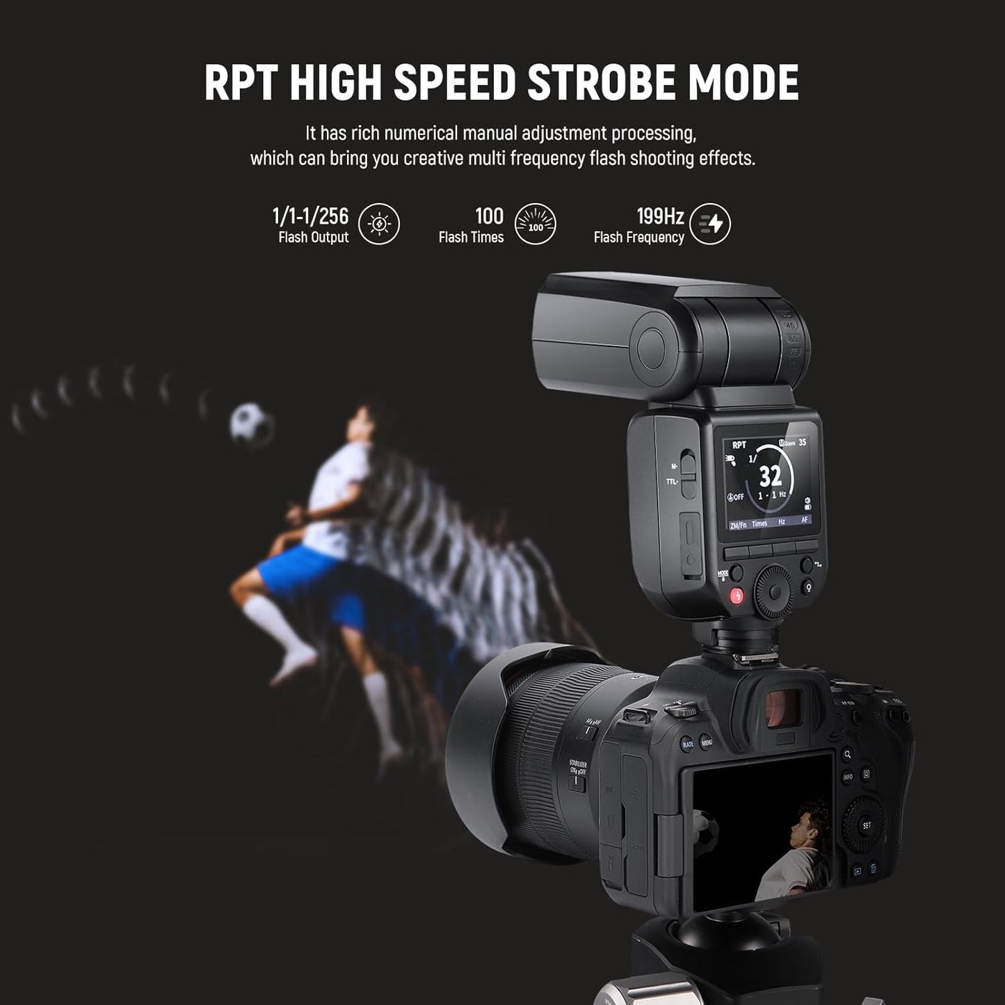 NEEWER Z880-C 2.4G 76Ws TTL Camera Flash Speedlite Compatible with Canon, Upgraded UI, Adjustable Modeling Lamp, TTL/M Quick Switch TCM Key, 1/8000s HSS 7.4V/2600mAh Battery 480 Full Power Flash