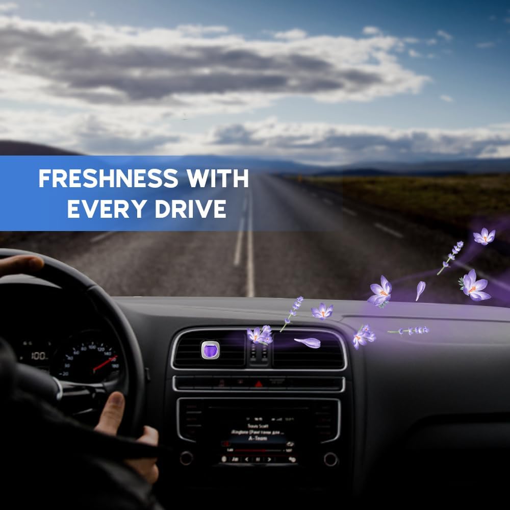Air Jungles New Car Scent Car Air Freshener Clip, 6 Car Freshener Vent Clips, 4ml Each, Long Lasting Air Freshener for Car, Up to 180 Days Car Refresher Odor Eliminator - PuriLite