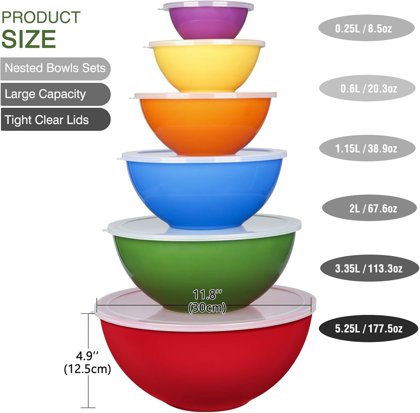Purilite Select Plastic Mixing Bowl Set