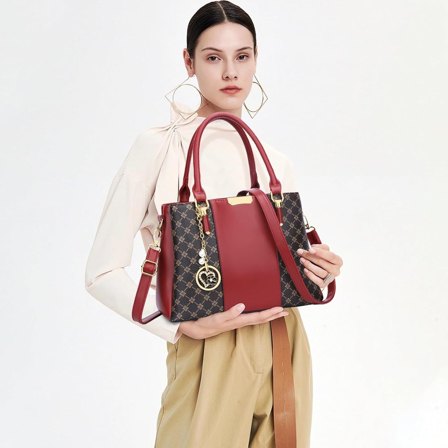 KKXIU Trendy Tote Bag for Women Lightweight Oxford Big Capacity Shoulder Purses and Handbags