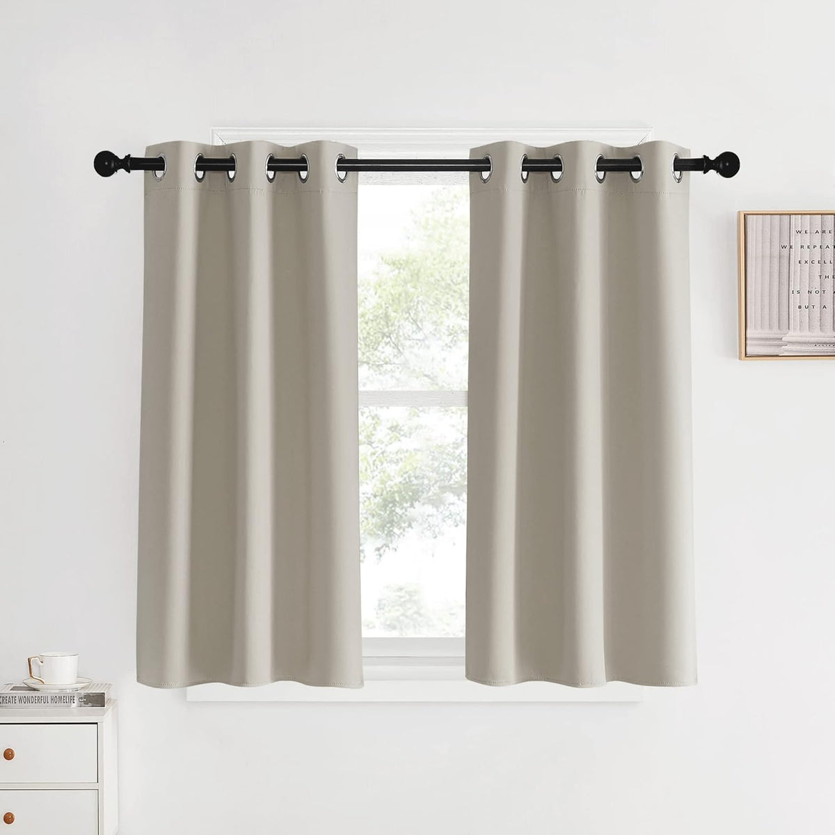 NICETOWN Blackout Curtains 2 Panels for Bedroom- Thermal Insulated Grommet Blackout Curtains 63 Inches Long for Living Room/Kitchen Rideaux occultants (2 Panels, W42 x L63 -Inch,Grey) - PuriLite