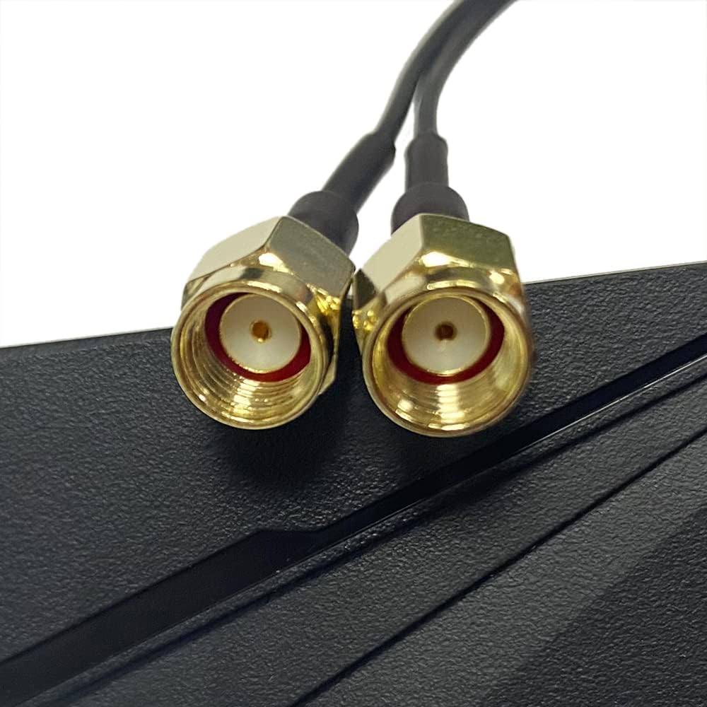 SMA WiFi 6e 2T2R Antenna 2.4G/5G Dual Band for GIGABYTE AORUS Z390 Z270 Z370 Z490 Z590 Z690 X470 X570 X570S X570I H470 H470I H610 B460 B450 B550 B560 B660 AX X299X Magnetic Base PC Desktop
