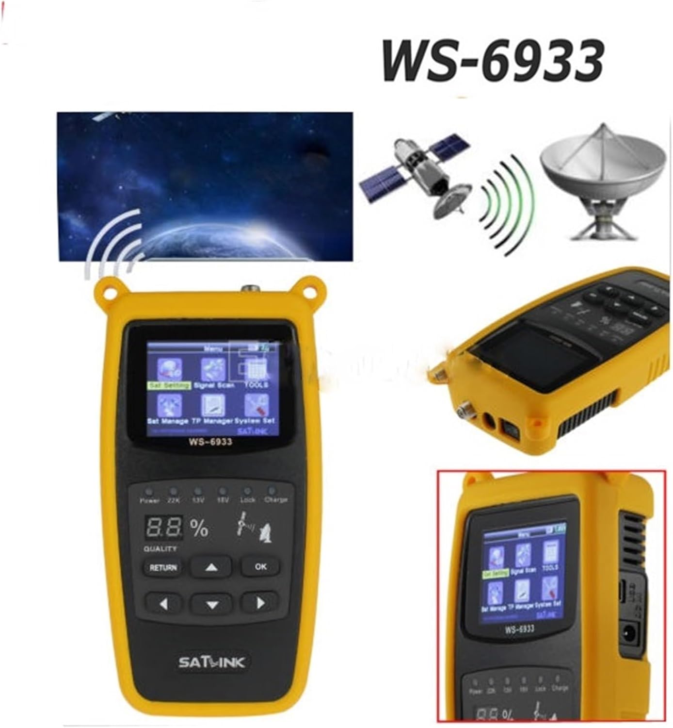 Satellite Finder Satlink WS-6933 Digital Satfinder DVB-S2 2.1Inch LCD Display FTA C&KU Band Vs Gtmedia V8 Finder 2