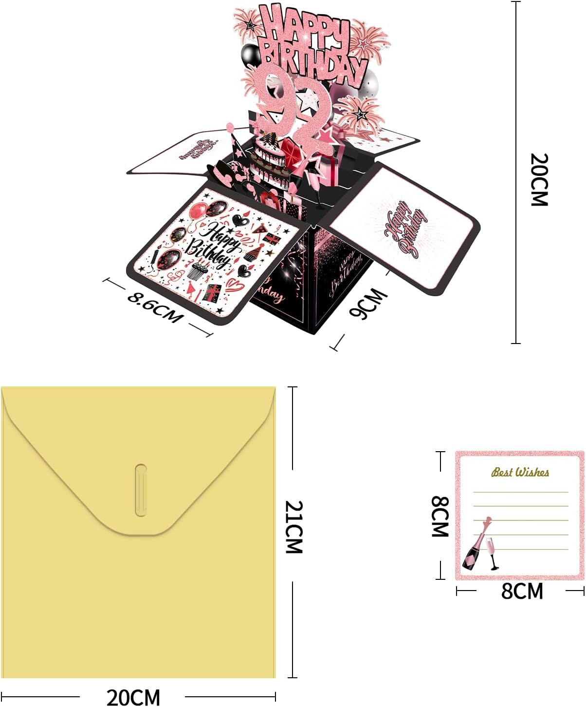 70th Birthday Card, 70th Birthday Decorations for Women Men, Happy Birthday 3D Cards for 70 Year Old Grandpa Grandma, Birthday Gift Box for Mother Dad