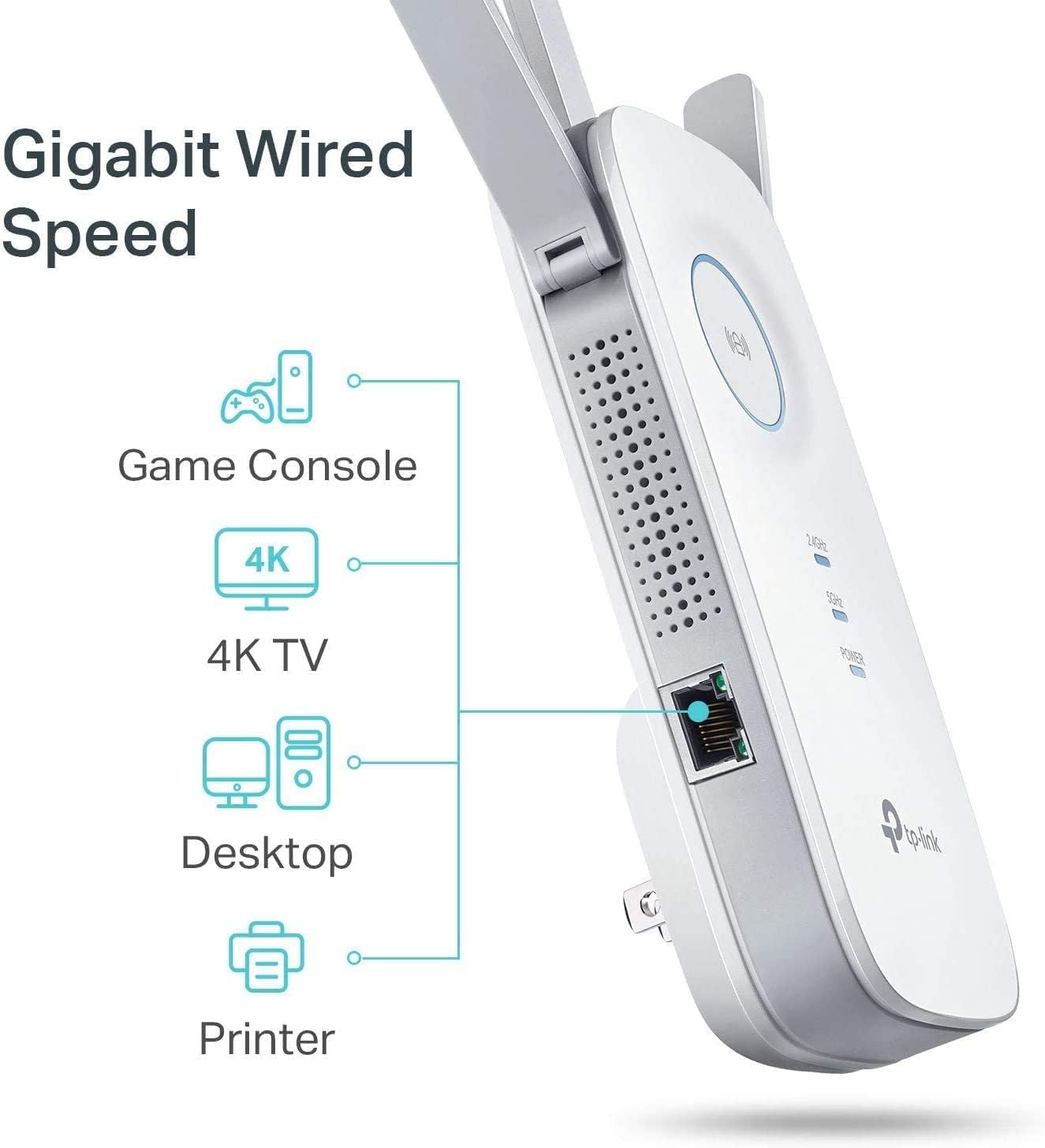 TP-Link AC1750 WiFi Extender (RE450) - Up to 1750Mbps, Dual Band WiFi Repeater, Internet Booster, Extend WiFi Range Further