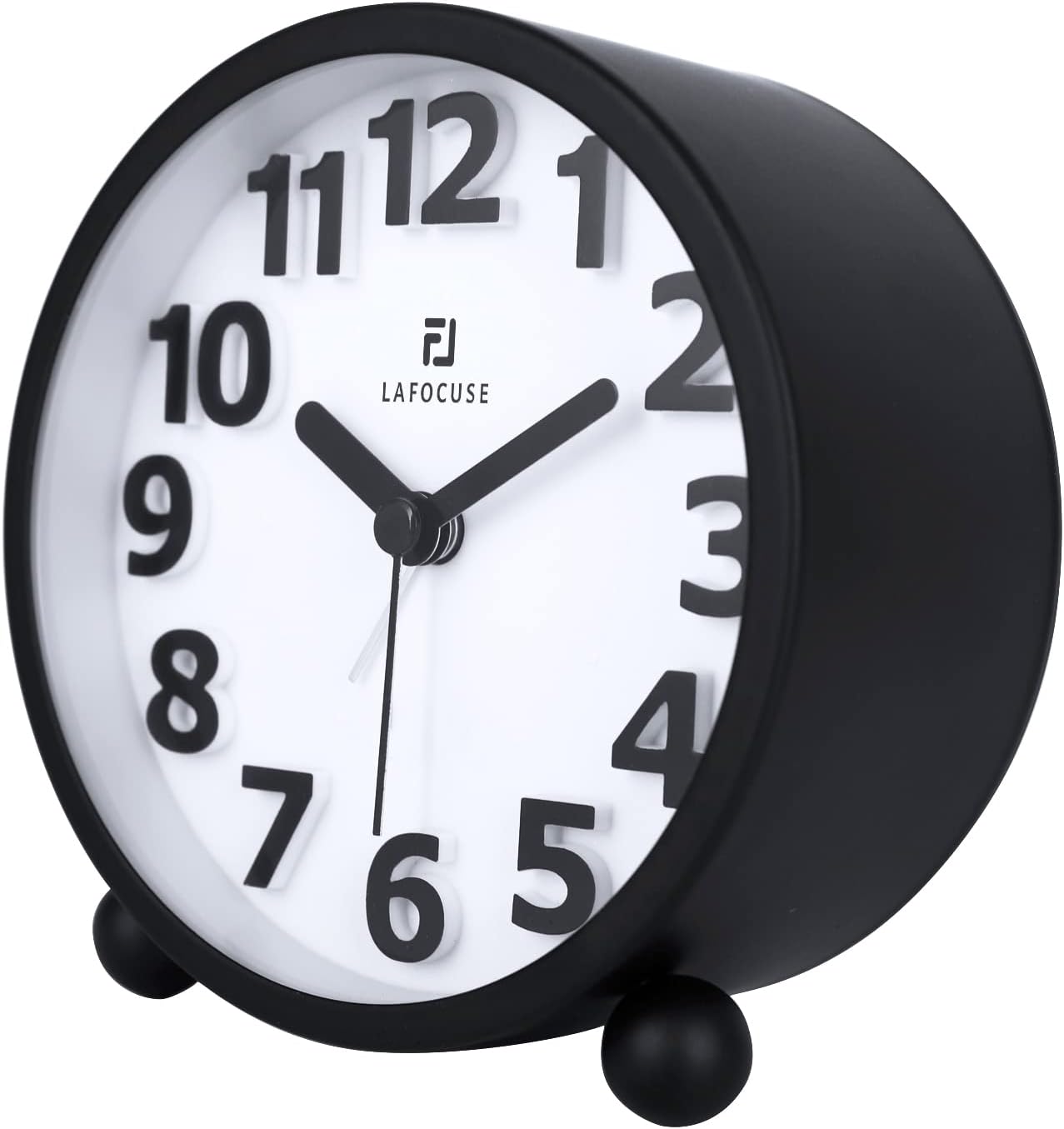 Lafocuse 4 Inch Silent Alarm Clock, Analog Alarm Clocks Non Ticking for Bedrooms Bedside Desk Table with Night Light and Snooze Function