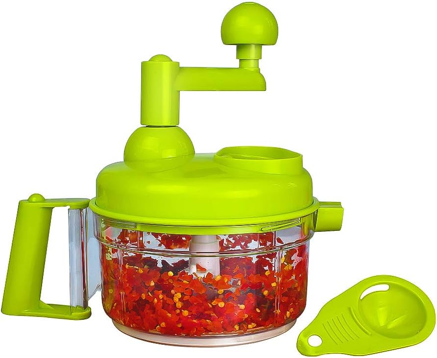 Cambom Manual Food Chopper Vegetable Cutter, Hand String Vegetable Chopper Onions Cutter for Vegetable Fruits Nuts BPA Free Food Safe Material, 550ml Gray
