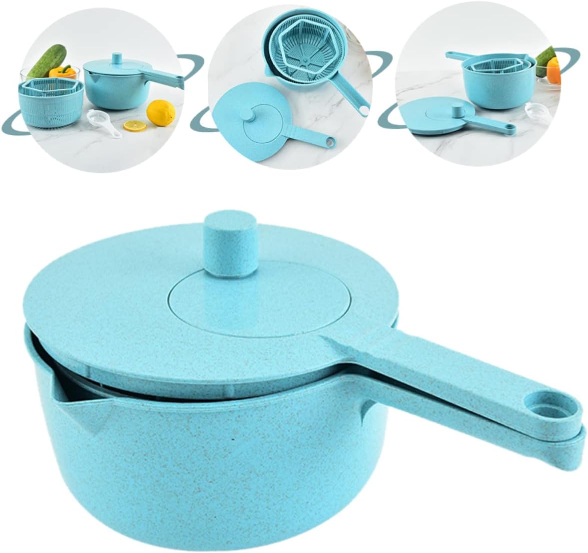 DECHOUS Salad Spinner Alternative Hand Crank Vegetable Drain Basket Random Color