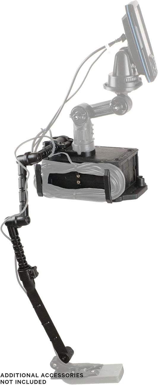 YakAttack CellBlok with Switchblade Transducer Arm | Track-Mounted Battery Box & Adjustable Fish Finder Mounting System for Kayaks | No-Drill, Easy Install | Made in USA