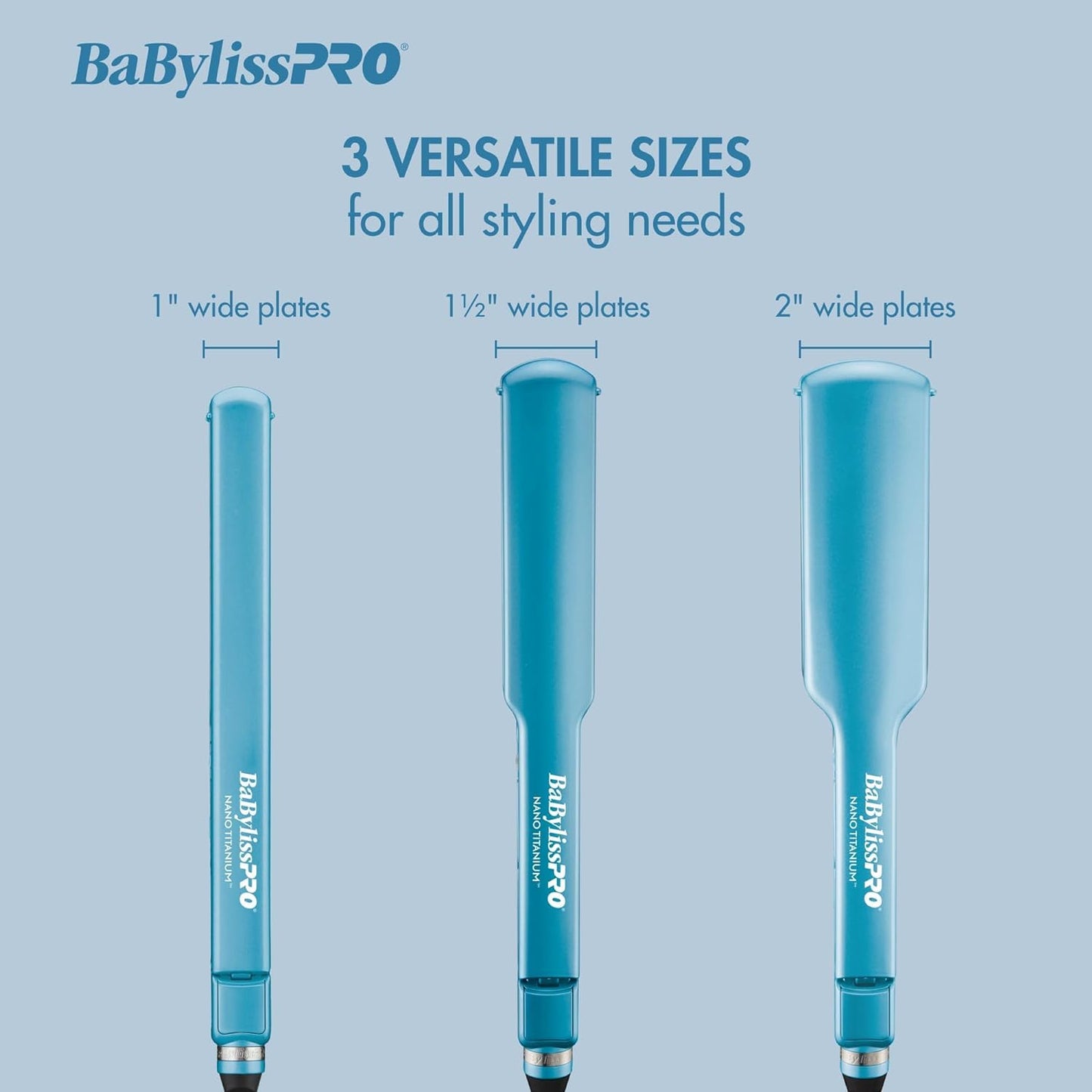 BaBylissPRO Nano Titanium & Ceramic Ultra-Slim Hair Straightener, Extra-Long Dual Voltage Flat Iron with Floating Plates