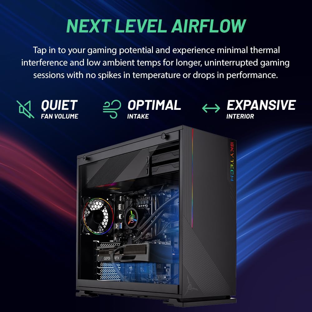 Skytech Shadow Gaming PC Desktop, Ryzen 5 5600 3.5 Ghz (4.4GHz Turbo Boost), AMD RX 6600 8GB GDDR6, 1TB SSD, 16GB DDR4 RAM 3200, 650W Gold PSU, Wi-Fi, Win 11 Home