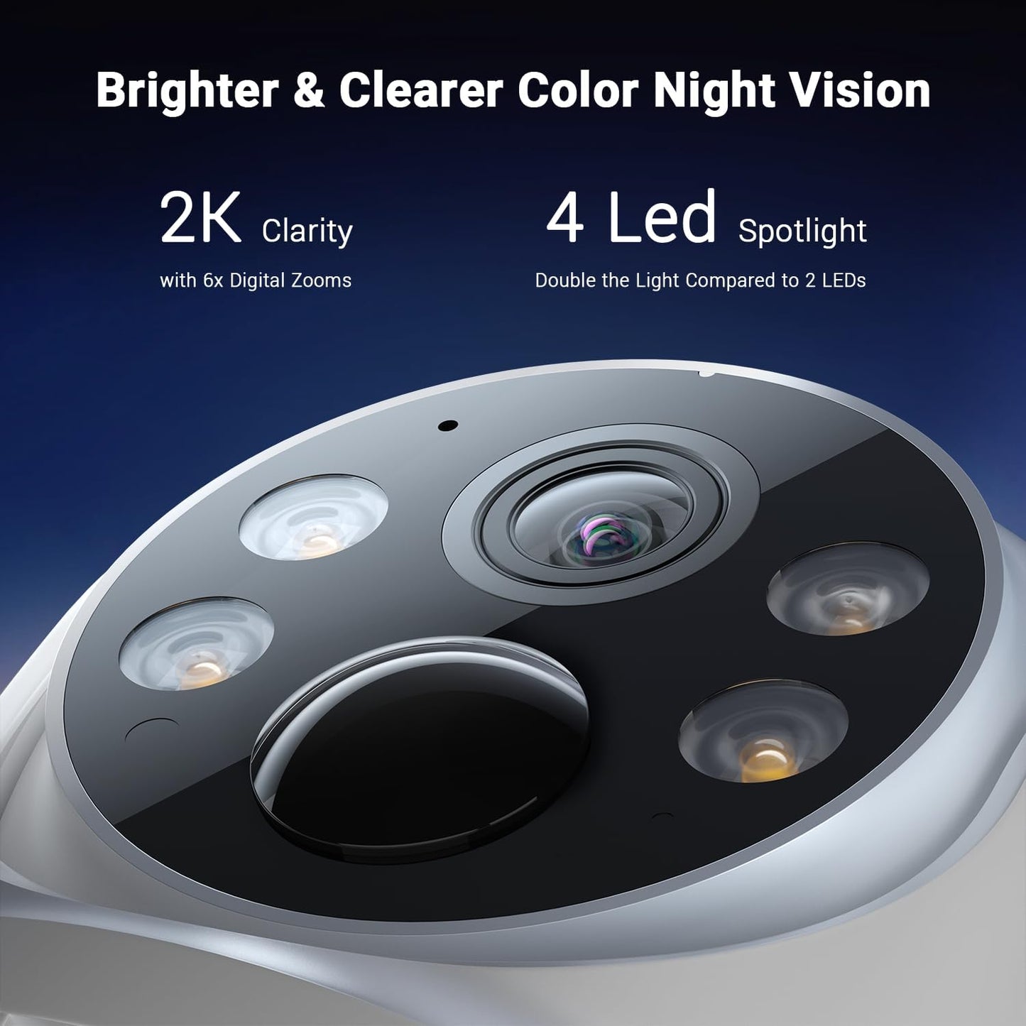 ANSQUE Solar Security Cameras Wireless Outdoor, 4-Cam Kit, No Monthly Fee, 2K Color Night Vision with Solar Panel, Local Storage, 360° View, Auto Tracking