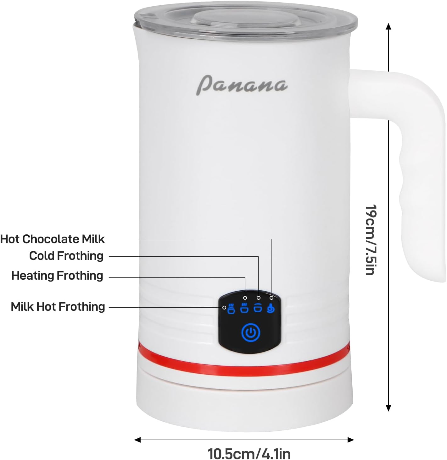Electric Milk Frother, 4 in 1 Milk Steamer, 14.5oz/430ml Automatic Warm and Cold Foam Maker for Coffee,Latte, Cappuccino, Macchiato, Hot Chocolate (Black)