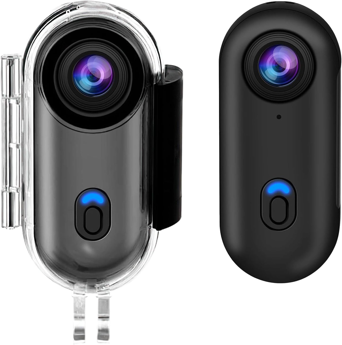 OBEST 360° Action 1080P Underwater Camera, Portable Mini Waterproof WiFi Camera 120° Wide Angle Action Camera for Cycling, Daily Vlog, Outdoor Sports 150° DV Helmet Camera (Black)