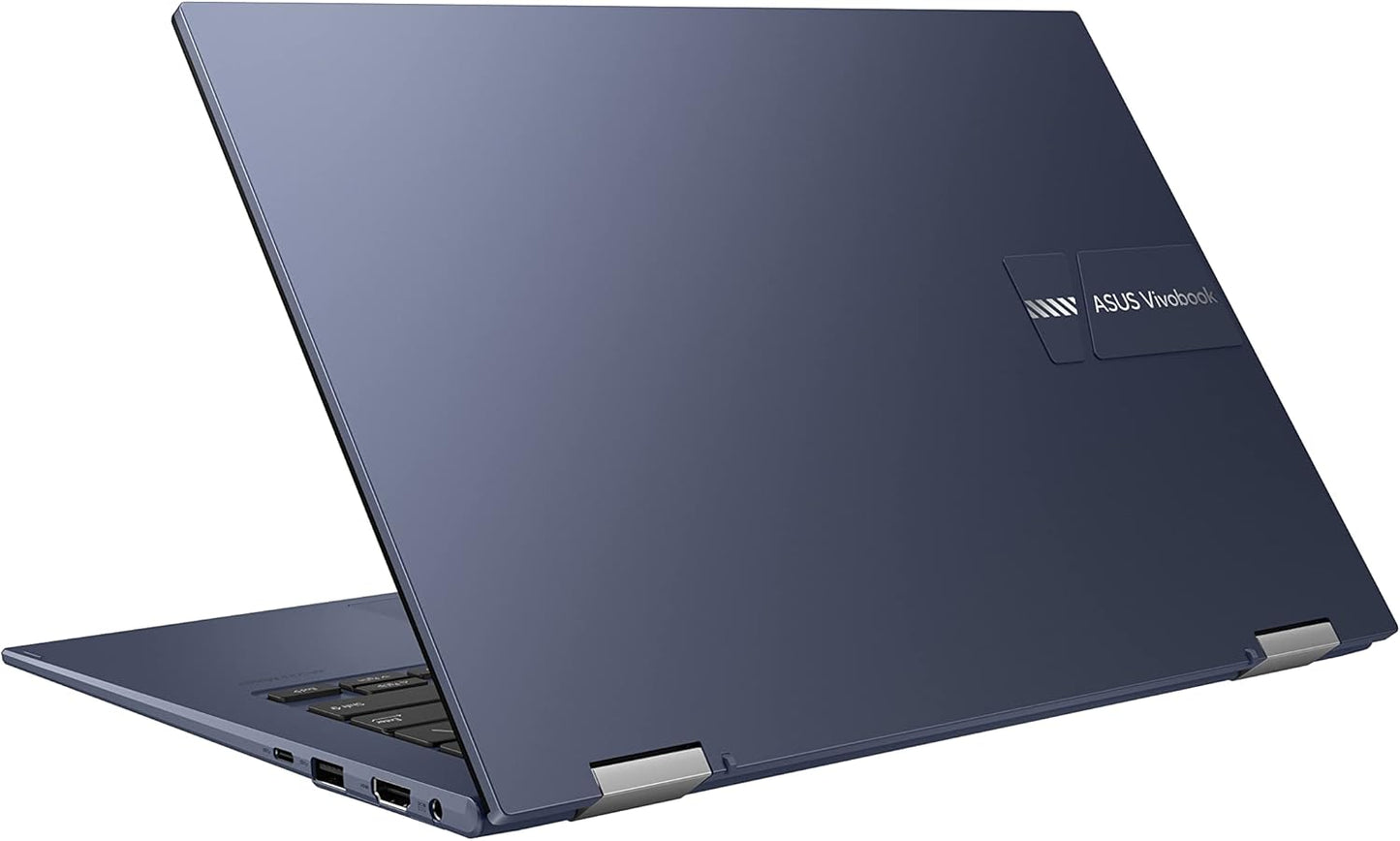 Asus VivoBook Go 14 Flip Thin and Light 2-in-1 Laptop, 14” HD Touch Display, Intel Celeron, 4GB RAM, 128GB eMMC, Windows 11 Home in S Mode + Microsoft 365 Personal 1-Year, J1401KA-AS01-CA