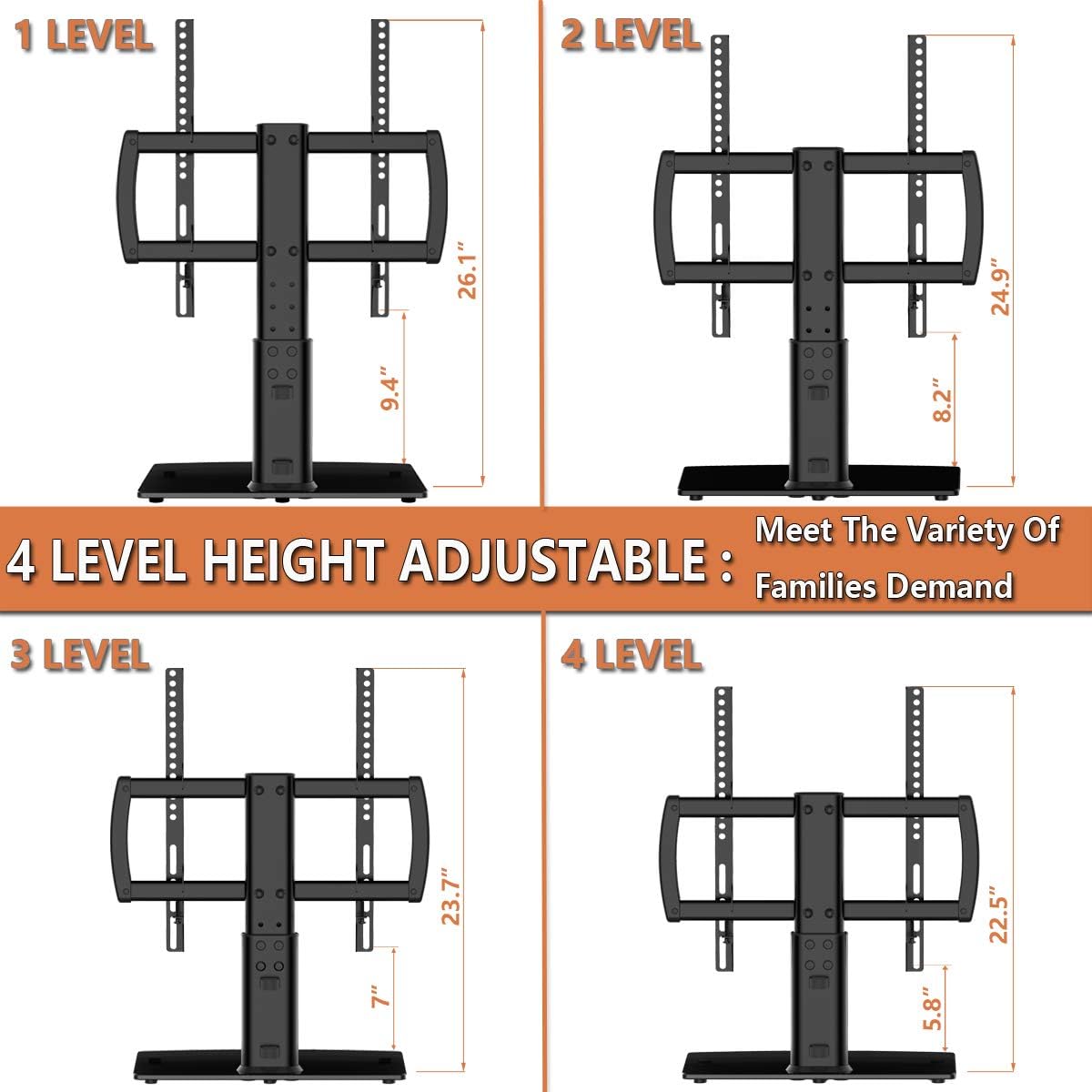 Purilite Select Swivel Tabletop TV Stand (27"–70")