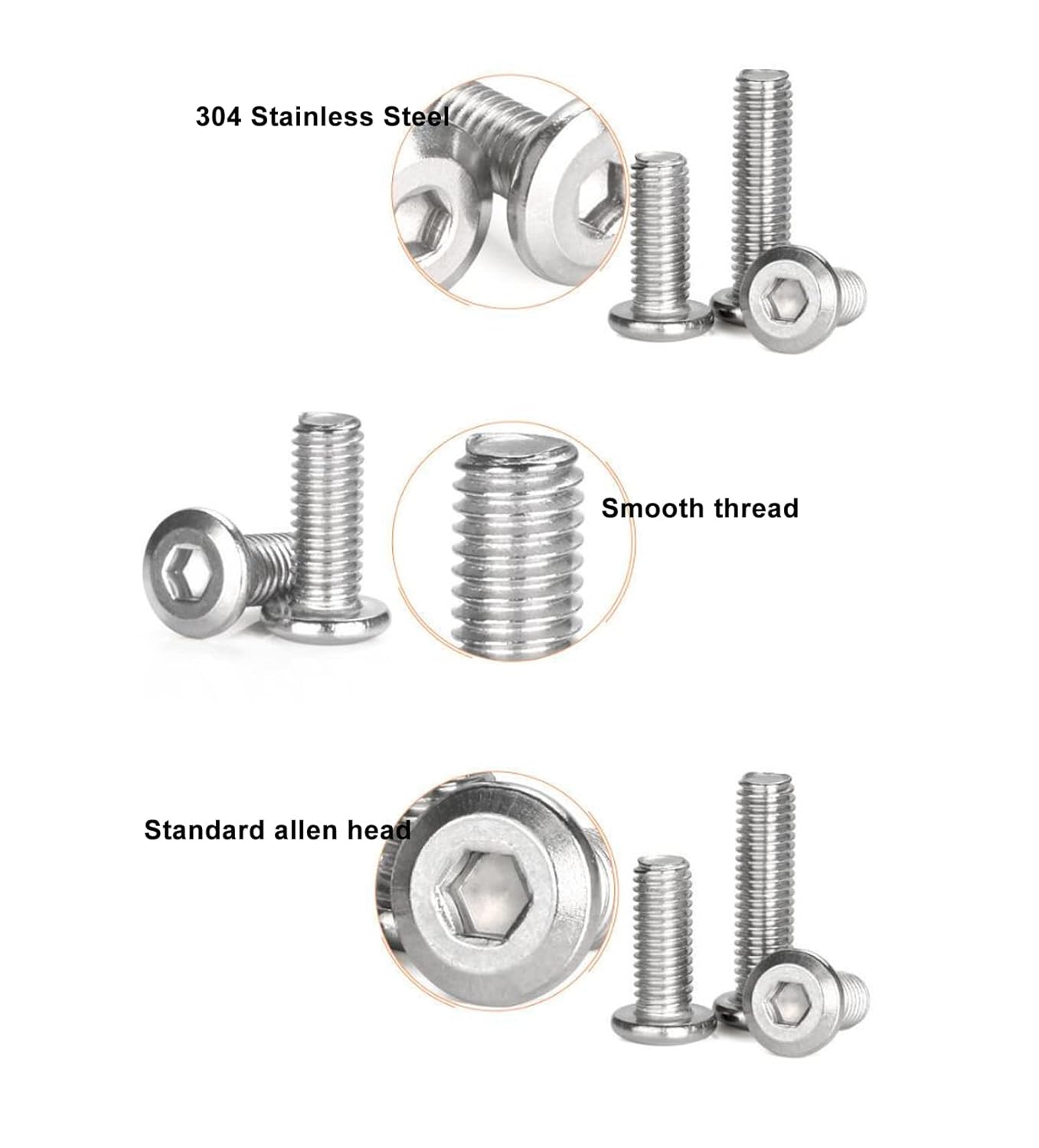 binifiMux 4pcs M10-1.25 x 70mm Serrated Flanged Hex Bolts Flange Hexagon Screws, Stainless Steel 18-8 (304), Plain Finish, DIN 6921