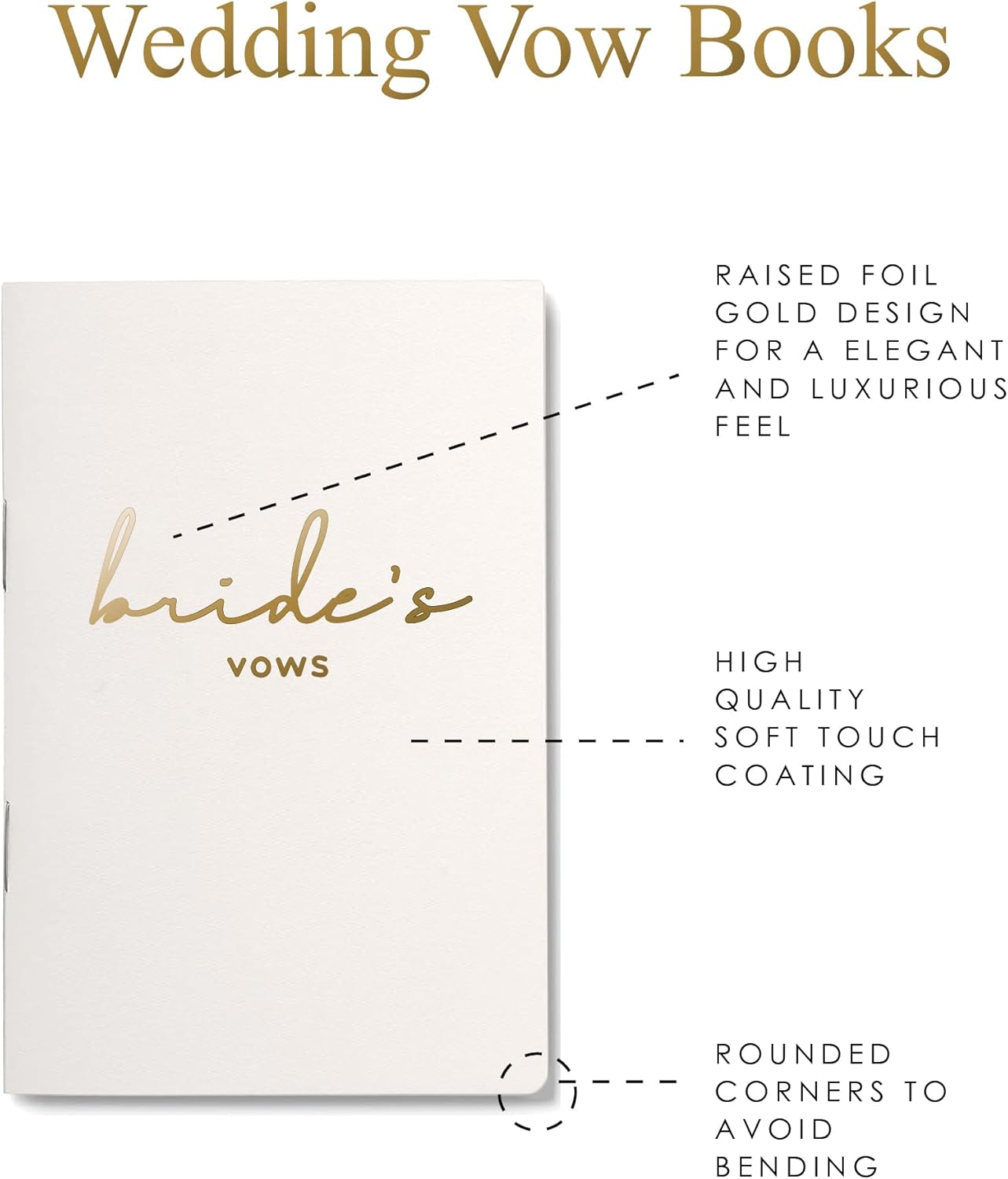 GroomBrideGifts Wedding Vow Book for His and Hers, Soft Touch, Perfectly Sized Bride and Groom Vow Books, Wedding Essentials, Wedding Registry Ideas, His and Hers Gifts
