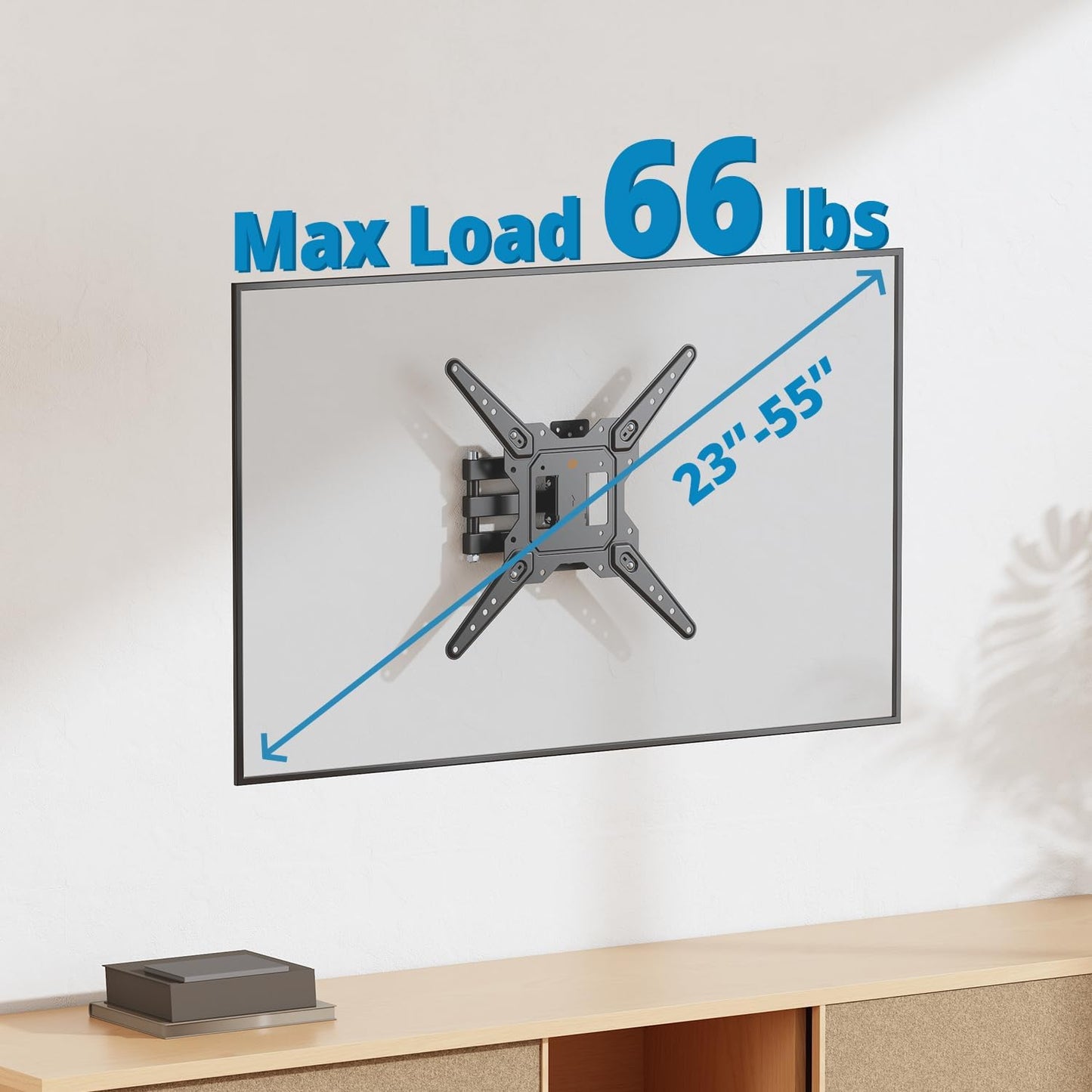 Full Motion Wall Mount Bracket & Arm for TVs/Monitors, Fits Most 32" to 55" Flat Screens, Swivels Right Left 180 Degrees, Adjustable Tilt, One Person Installation, Hardware Included by Husky Mounts