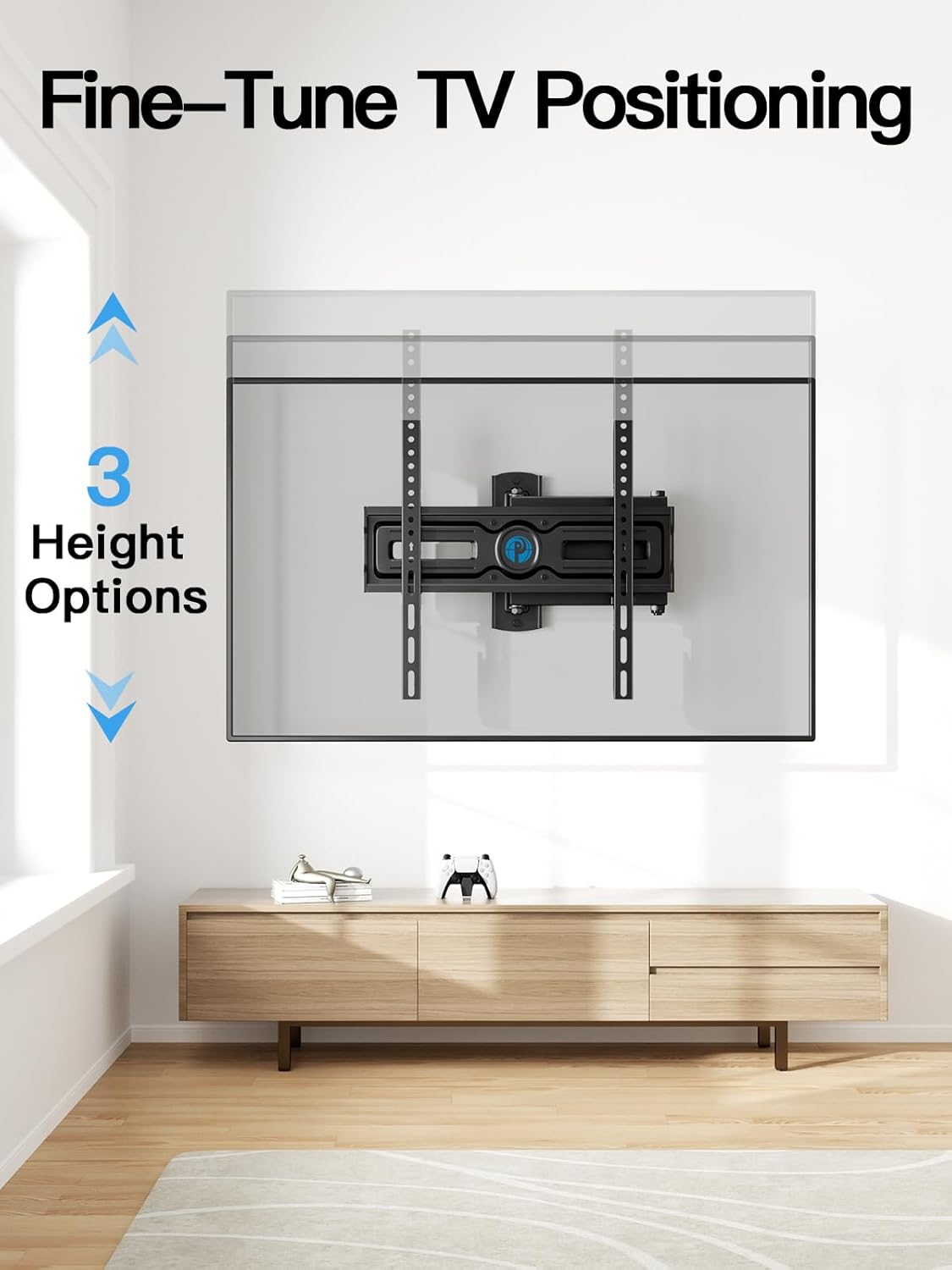 Pipishell Full Motion TV Wall Mount for 26-60 inch Flat & Curved TVs, Height Adjustable Corner Wall Mount Bracket with Articulating Arm, Swivel Extension Tilt, Max VESA 400x400mm up to 77lbs, PIMF9