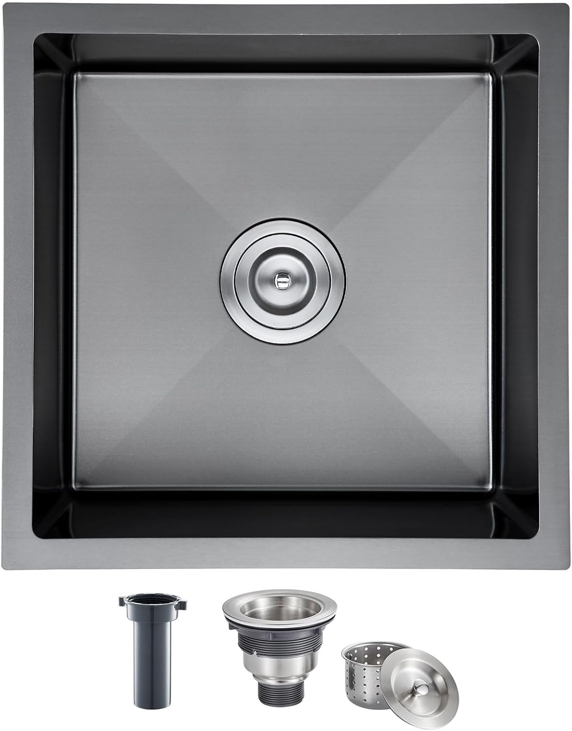 MENATT 20-inch Undermount Kitchen Sink, SUS304 Stainless Steel Handmade Single Bowl Kitchen Sink with Sink Strainer (Brushed), 20"x16"x9"
