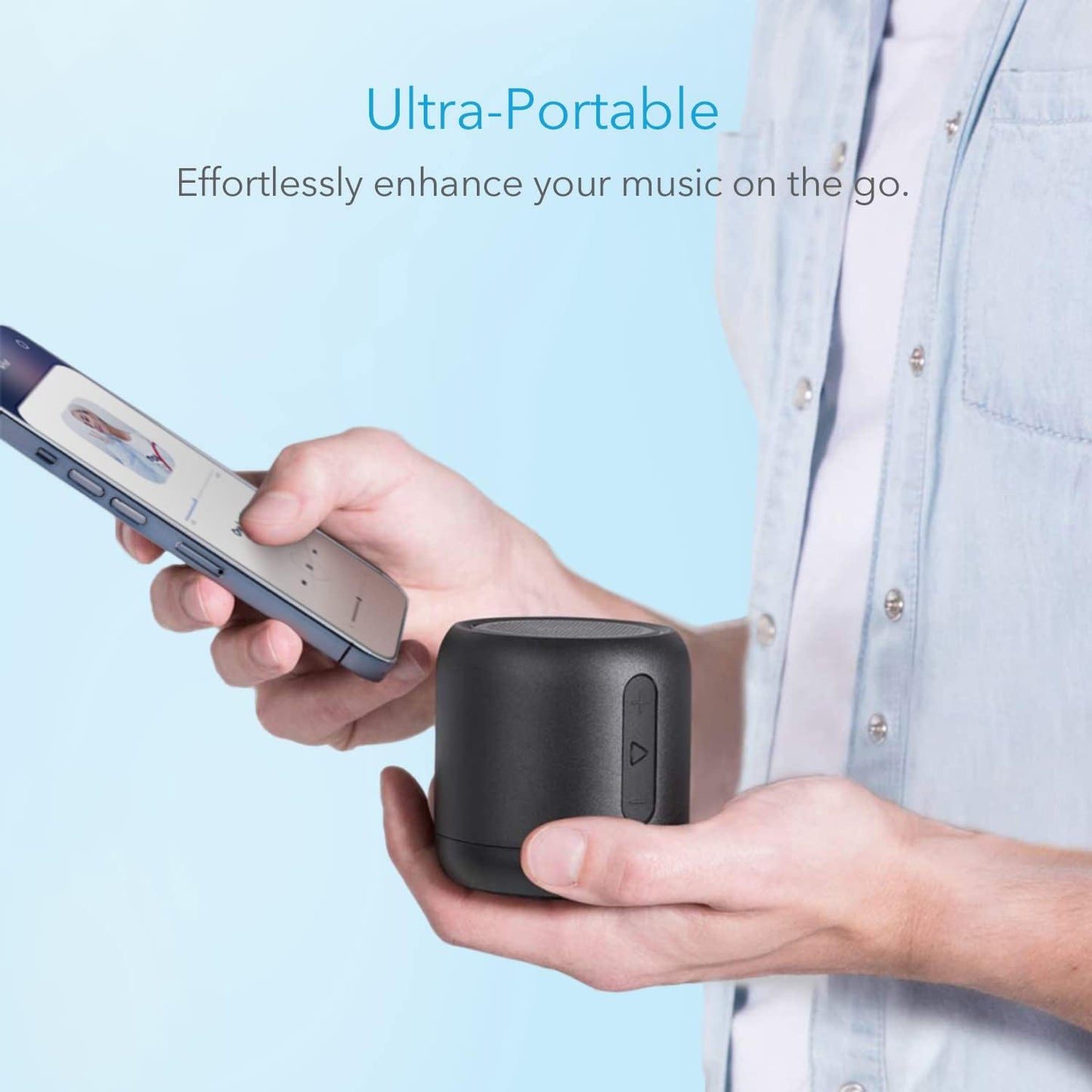 Anker SoundCore mini, Super-Portable Bluetooth Speaker with 15-Hour Playtime, 66-Foot Bluetooth Range, Enhanced Bass, Noise-Cancelling Microphone