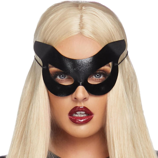Utavu Women's Cat Eye Mask - Halloween Face Mask, Black, Half Cat Mask, Adults Accessory - PuriLite