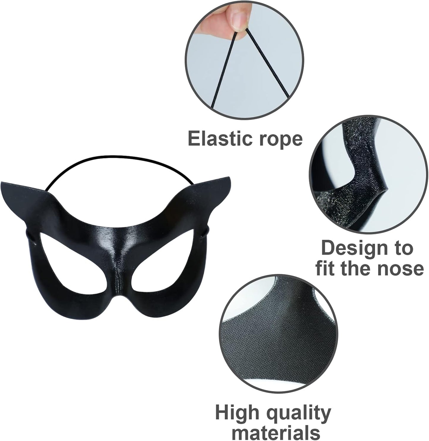 Cat Mask, Masquerade Mask for women Fox Mask Bunny Mask Cat Face Mask Leather Mask for Night Club Cocktail Cosplay Party