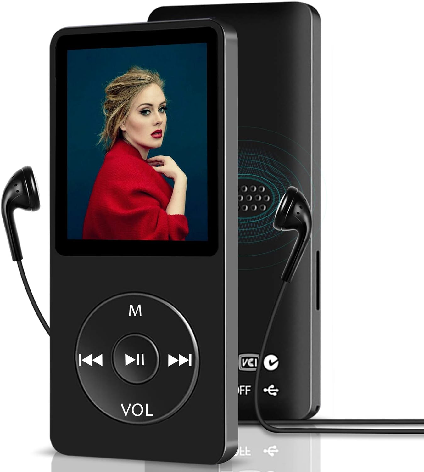 32GB MP3 Player with Bluetooth, Wodgreat Portable HiFi Lossless Music Players with Built-in Speaker for FM/Video/E-Book, Multifunctional Walkman Media Player with TF Card Slot, Support up to 128GB